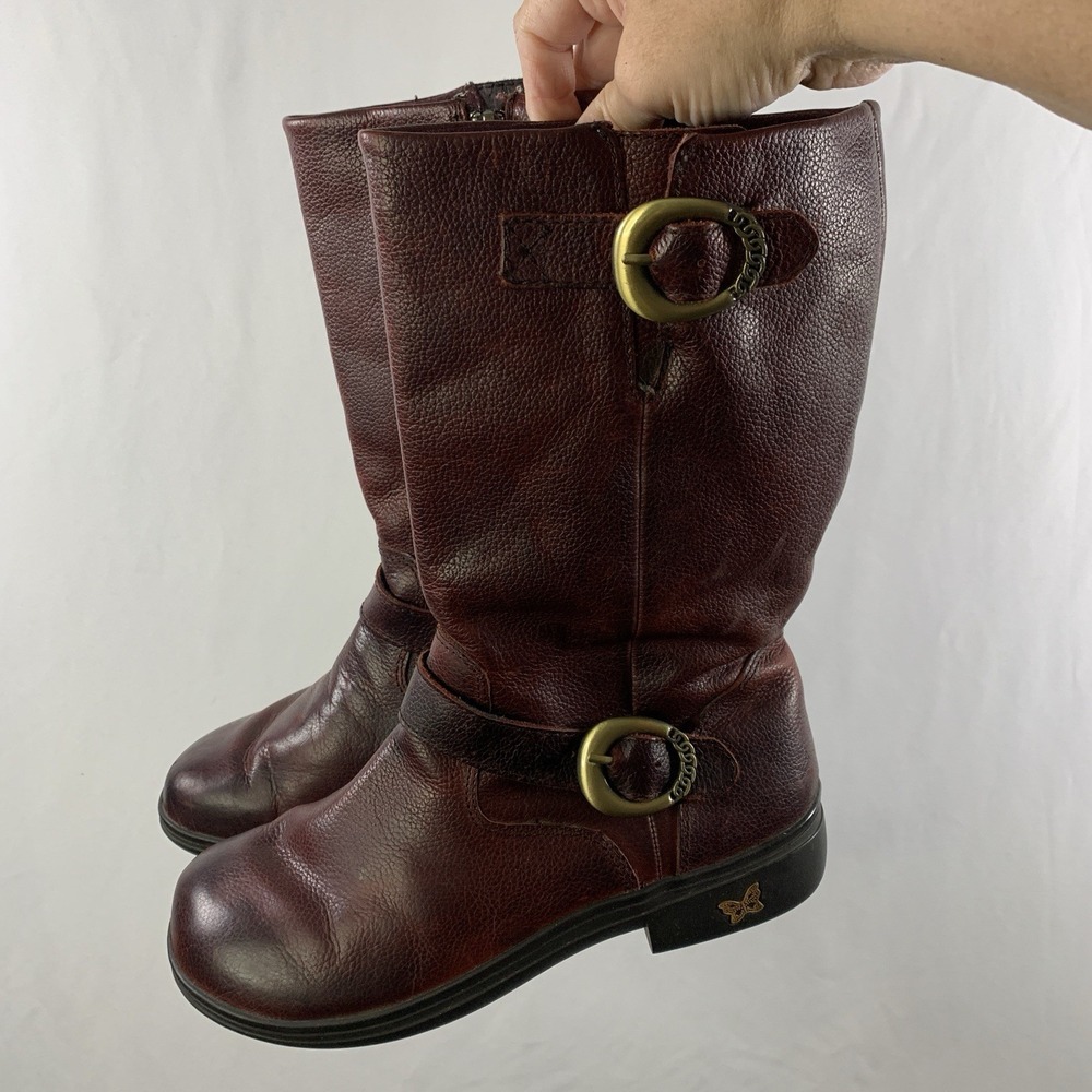 Alegria Womens Leather Riding Boots EU 39 US 8.5-9 Burgundy Equestrian Mid Calf